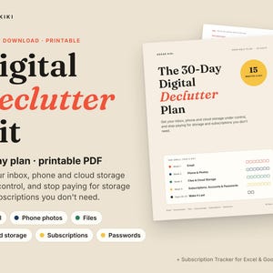 Digital Declutter Checklist: digital declutter kit 30 day plan