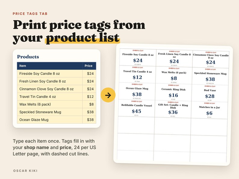 Craft Fair Kit: price tags