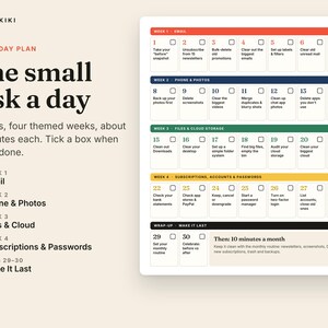 Digital Declutter Checklist: 30 day declutter calendar