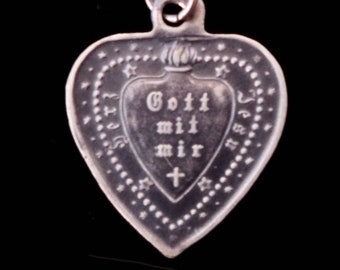 Sacred Heart of Jesus Medaillon Anhänger Sterling