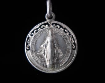 Virgin Mary Sacred Heart XIX Century Holy Medal