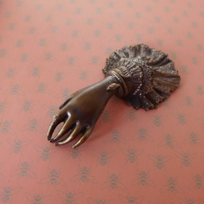 Victorian Ladies Hand Bronze Sculpture Paper Weight