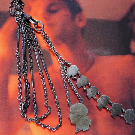 Antique Flapper Women's Equality OOAK Necklace Ir… - image 2