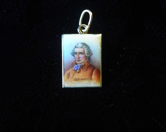 Joseph Hadyn Vintage Emaille 14k Gold Anhänger