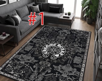 Chrome Hearts Rug, Chrome Gothic Rug, Hypebeast Cross Rug, Chrome Rug, Hearts Rug, Living Room Rug, Custom Rug, Modern Area Rug, bedroom rug