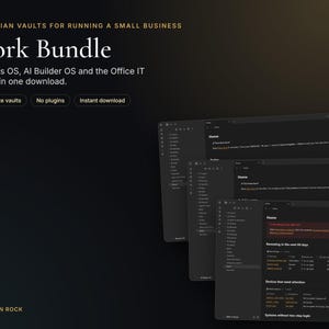 Paquete empresarial Obsidian: CRM, especificaciones de codificación de IA, carpeta de TI para Office (3 bóvedas, sin complementos)