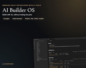 Obsidian AI Builder OS: Spec Template, Prompt Library, Bug Tracker (No Plugins)