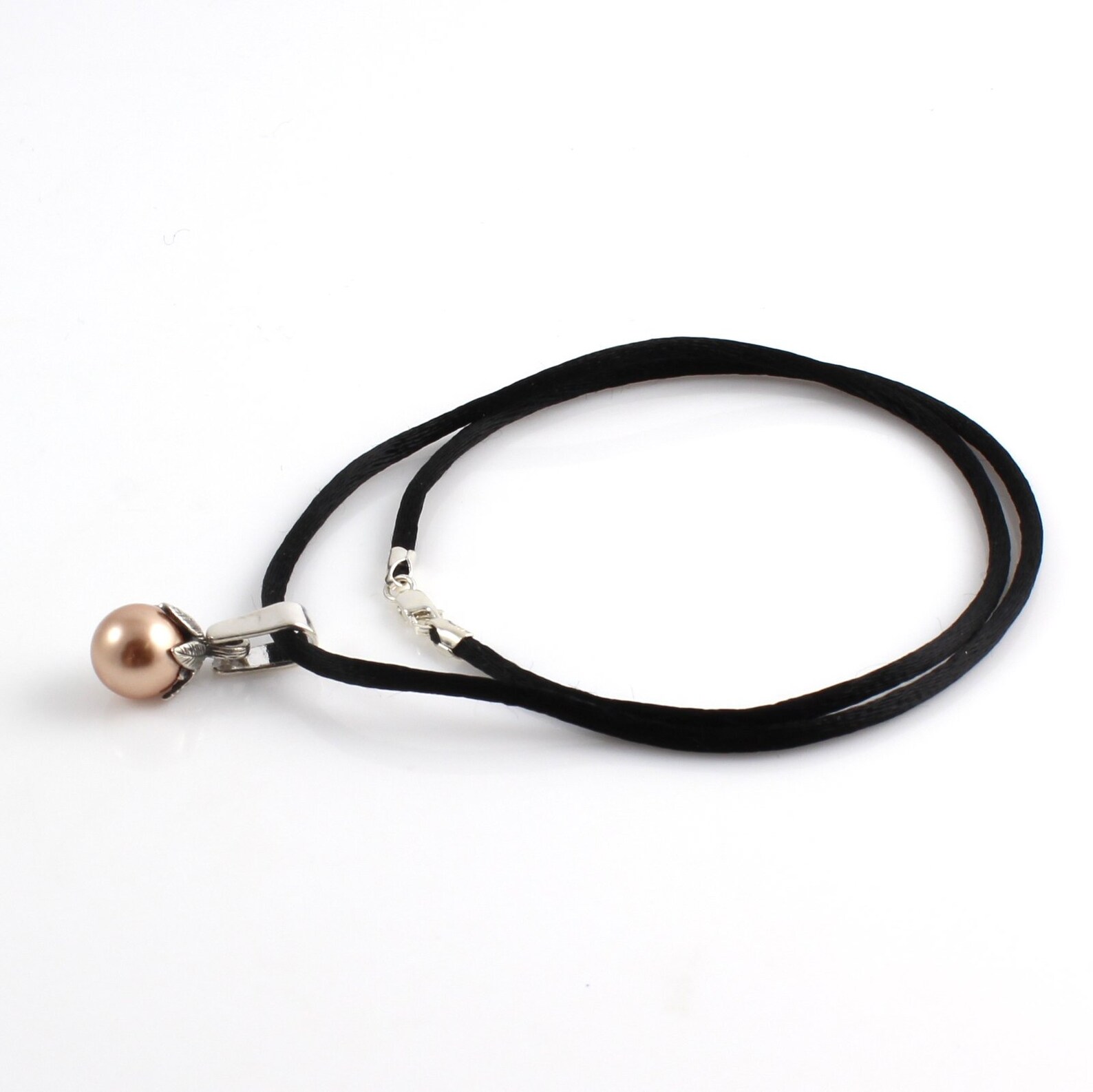 Sterling Silver Champagne Beaded Charm Necklace Gifts Etsy