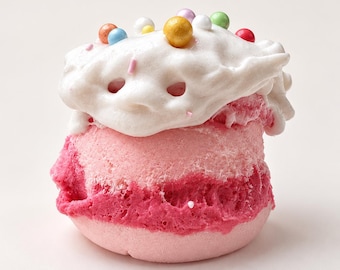 Kit per slime al gusto di torta al latte e fragola – 227 g di slime soffice effetto neve, ripieno al lampone, glassa alla vaniglia (fai da te)
