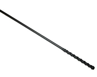 Mature BDSM 24" Sleek Black Lexan Polycarbonate Cane, Finger Grip Handle, Black