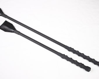 Mature BDSM Sleek Black Crop with Reinforced Tongue 20" & 15"