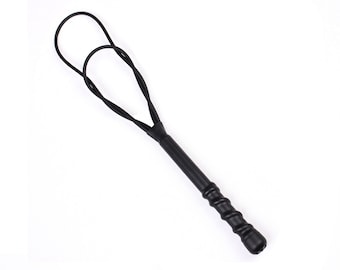 Mature BDSM Coated Steel Twin Cord Beater Spanker Black