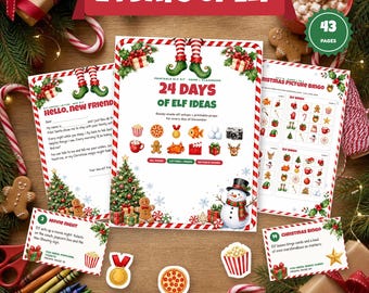Elf Kit Printable, 24 Days of Elf Ideas, Elf Arrival Letter, Elf Props, Elf Bingo, Elf Report Card, Classroom Elf, Editable Elf Letters