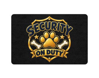 Tapis d'alimentation pour animaux de compagnie Security On Duty à motif de patte