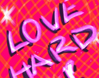 LOVE HARD Collage personnalisé sur commande.