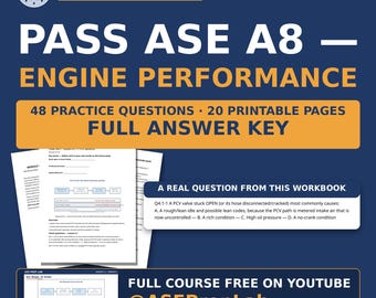 ASE A8 Engine Performance Workbook — Emissions Control | 48 Questions, Quiz with Key | Free Course on YouTube