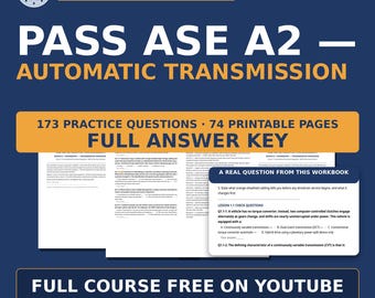 ASE A2 Automatic Transmission Workbook — Transmission Diagnosis | 173 Questions, Quiz + Key | Free Course on YouTube