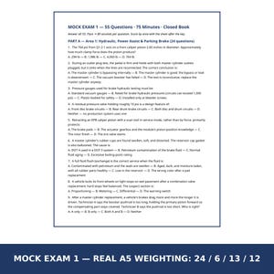 ASE A5 Brakes Mock Exams Printable | 3 Timed Practice Tests 55 Questions | ASE Test Prep with Answer Keys and Score Sheets image 3