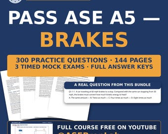 ASE A5 Brakes Bundle — Complete Study Pack | All 4 Workbooks + Mock Exams | Free Course on YouTube