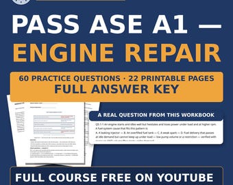 ASE A1 Engine Repair Workbook — Fuel, Electrical, Ignition, Air & Exhaust | 60 Questions | Free Course on YouTube