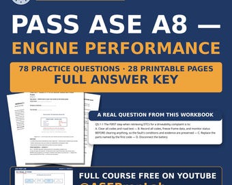 ASE A8 Engine Performance Workbook — Computerized Engine Controls | 78 Questions | Free Course on YouTube