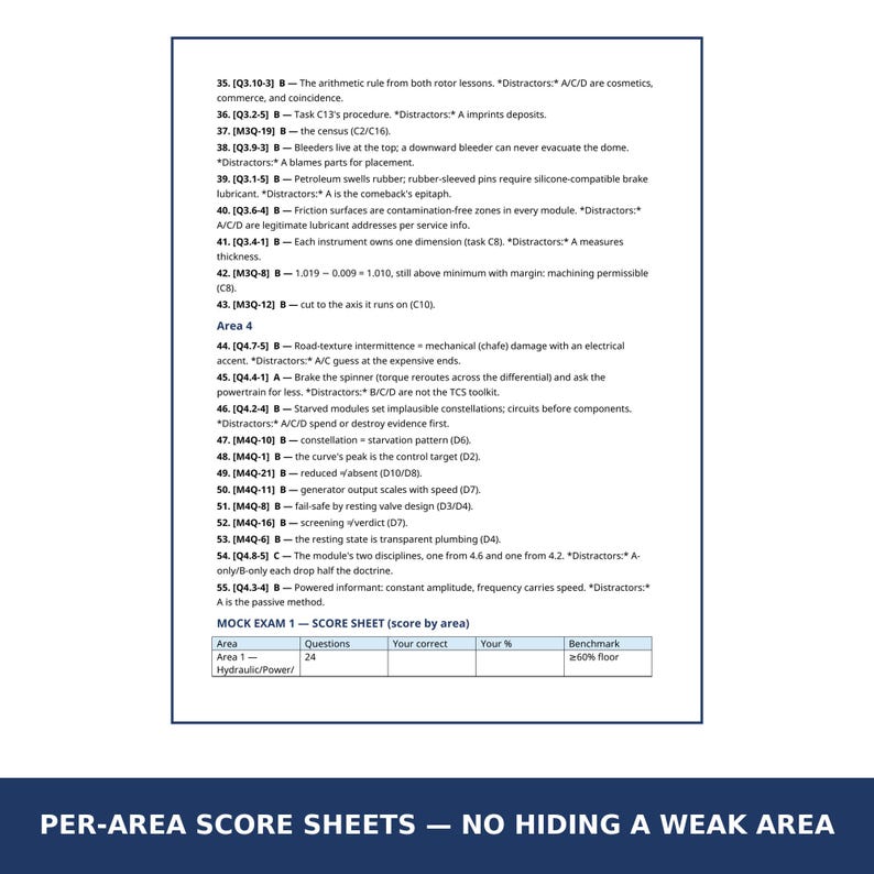 ASE A5 Brakes Mock Exams Printable | 3 Timed Practice Tests 55 Questions | ASE Test Prep with Answer Keys and Score Sheets image 5