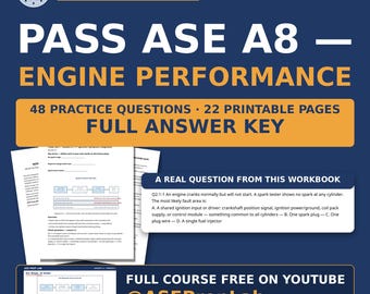 ASE A8 Engine Performance Workbook — Ignition Systems | 48 Questions, Quiz with Key | Free Course on YouTube