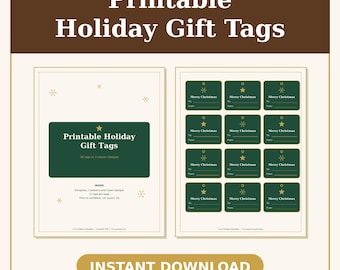 Christmas Gift Tags Printable | Cozy PDF Gift Labels, Print at Home