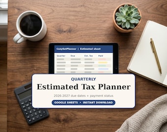 Foglio di calcolo trimestrale per le imposte stimate, strumento di pianificazione fiscale di Google Sheets per lavoratori autonomi e con contratto 1099.
