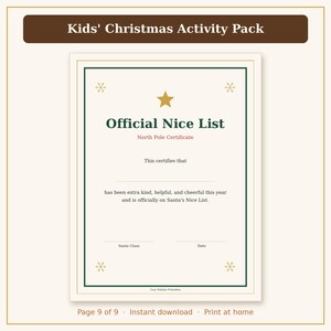 Kids Christmas Activities Printable, Christmas Coloring Pages, Puzzles & Games for Kids PDF image 11