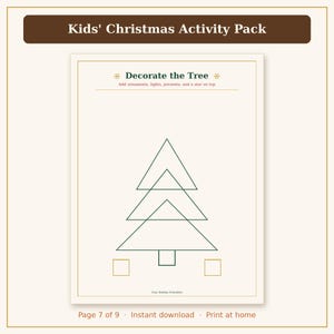 Kids Christmas Activities Printable, Christmas Coloring Pages, Puzzles & Games for Kids PDF image 9