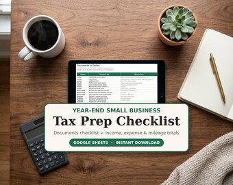Foglio di calcolo per la preparazione delle dichiarazioni dei redditi, organizzatore fiscale per piccole imprese su Google Sheets, strumento di monitoraggio delle detrazioni fiscali di fine anno