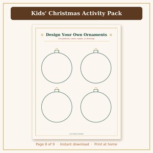 Kids Christmas Activities Printable, Christmas Coloring Pages, Puzzles & Games for Kids PDF image 10
