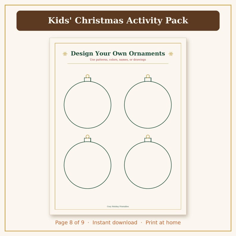 Kids Christmas Activities Printable, Christmas Coloring Pages, Puzzles & Games for Kids PDF image 10