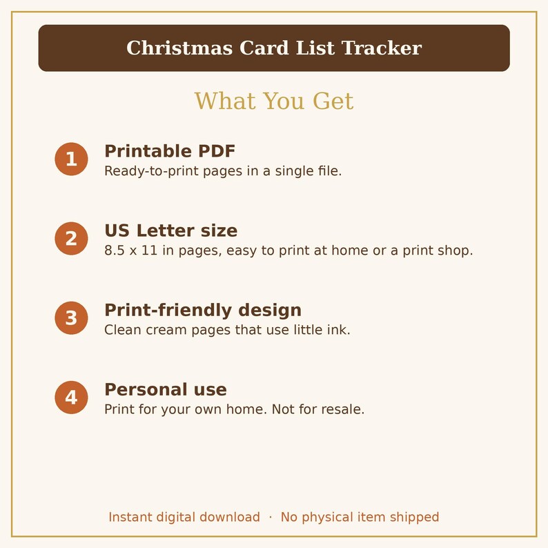 Christmas Card List Printable Tracker, Holiday Card Address Book Sent & Received Log PDF image 10