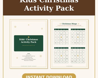 Kids Christmas Activities Printable, Christmas Coloring Pages, Puzzles & Games for Kids PDF