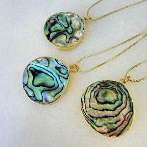 Abalone Shell Pendant Necklace | 18K Gold Plated