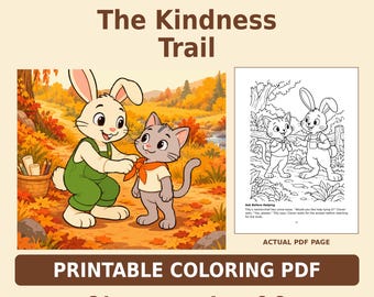 The Kindness Trail Printable Coloring Storybook, 24 Scenes, Ages 6-8 (PDF)
