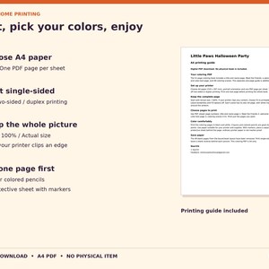 Libro para colorear de Halloween: 48 escenas de animales, PDF imprimible en formato A4, para edades de 6 a 10 años. imagen 6