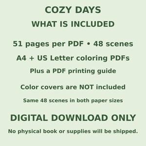 Cozy Animal Printable Coloring Book PDF, 48 Scenes, A4 & US Letter, Ages 6–10 afbeelding 13