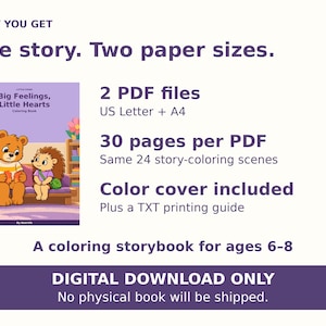 Big Feelings, Little Hearts Coloring Storybook PDF, 24 Scenes, Ages 6-8 image 7