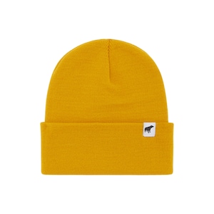 Soft & Comfortable Mustard Yellow Tag Beanie From Plain Bear
