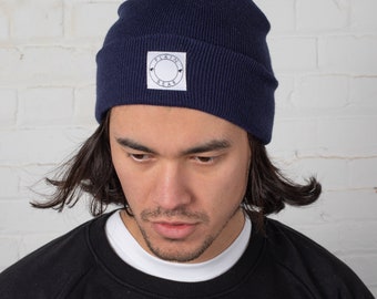 Plain Bear Label Beanie - Navy