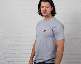 Plain Bear  Original T-shirt - Purple on Grey