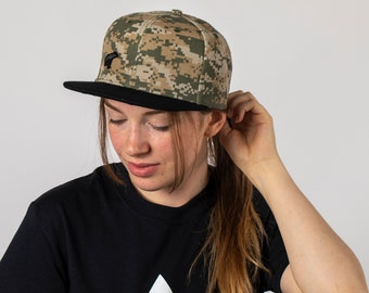Plain Bear Snapback Hat- Camo