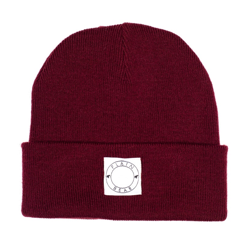 Plain Bear Label Beanie Burgundy image 3