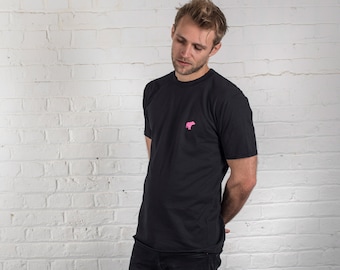 Plain Bear Original T-shirt - Pink on Black