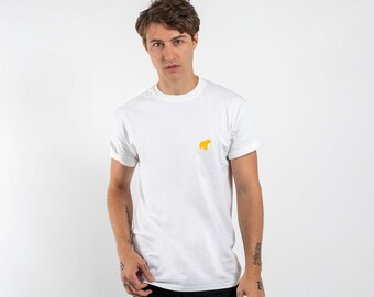 Plain Bear  Original T-shirt - Yellow on White
