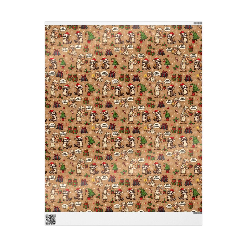 Bah Humbug Christmas Wrapping Paper - Funny Scrooge Gift Wrap With ...