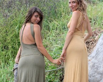 Long SEXY DRESS APHRODITE, Open Back Summer Dress for Hippie Wedding, Long Beach Dress, Goddess Dress, Boho Dresses, White Long Dress